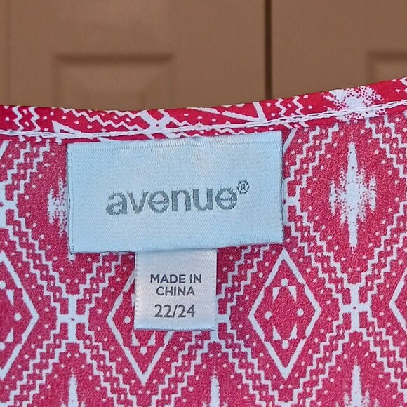 #46 3/$18 - Avenue Red/White Tank Top Size 22 - Picture 4 of 5